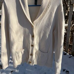 Ralph Lauren Cream Button-Up Cardigan
